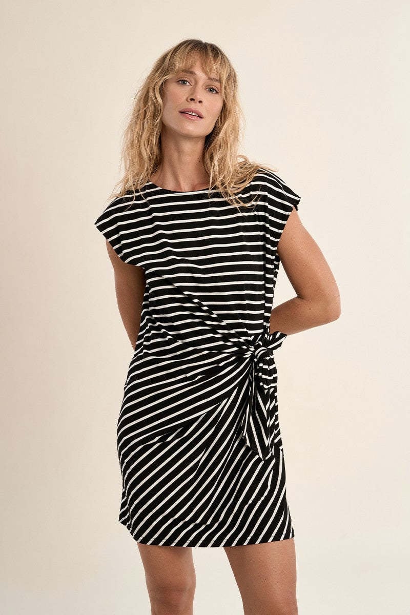 Molly Bracken Black/White Ladies Knitted Dress