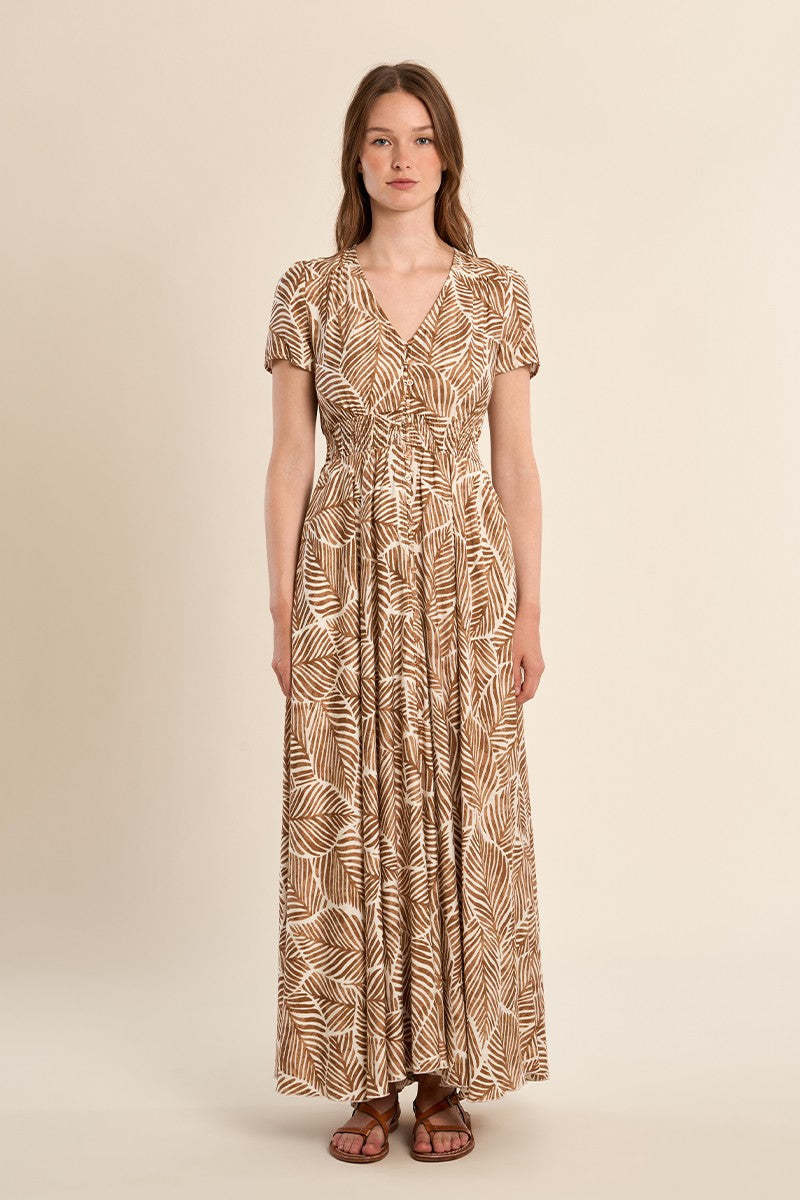 Molly Bracken Camel Mathilde Ladies Woven Dress