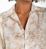 Liverpool Los Angeles puff sleeve button front woven top w/ twist