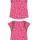 Liverpool Los Angeles short sleeve flutter v neck woven top