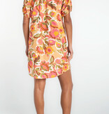 Liverpool Los Angeles short sleeve shirred button front woven dress