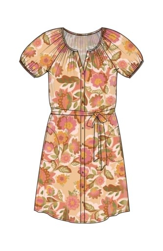 Liverpool Los Angeles short sleeve shirred button front woven dress