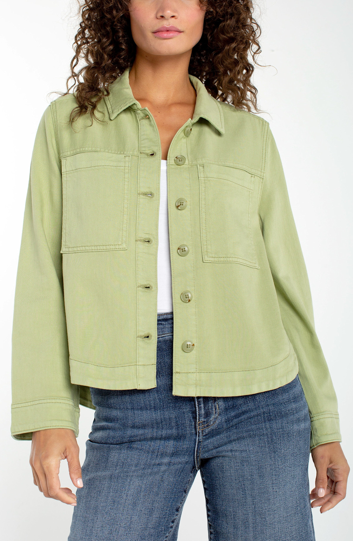 Liverpool Los Angeles high/ low denim shacket