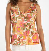 Liverpool Los Angeles sleeveless v neck woven top w/pintucks
