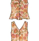 Liverpool Los Angeles sleeveless v neck woven top w/pintucks