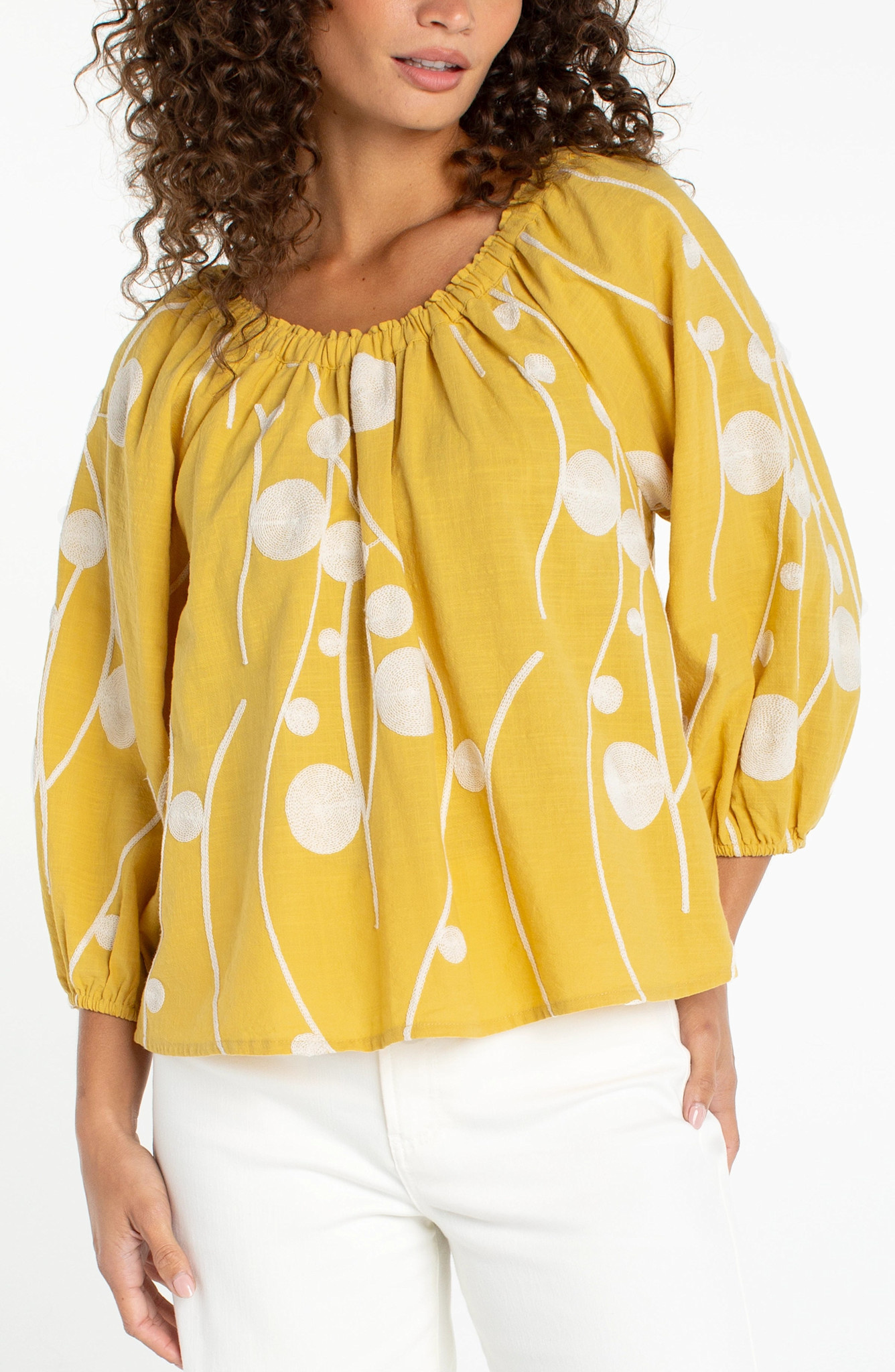 Liverpool Los Angeles 3/4 sleeve woven top