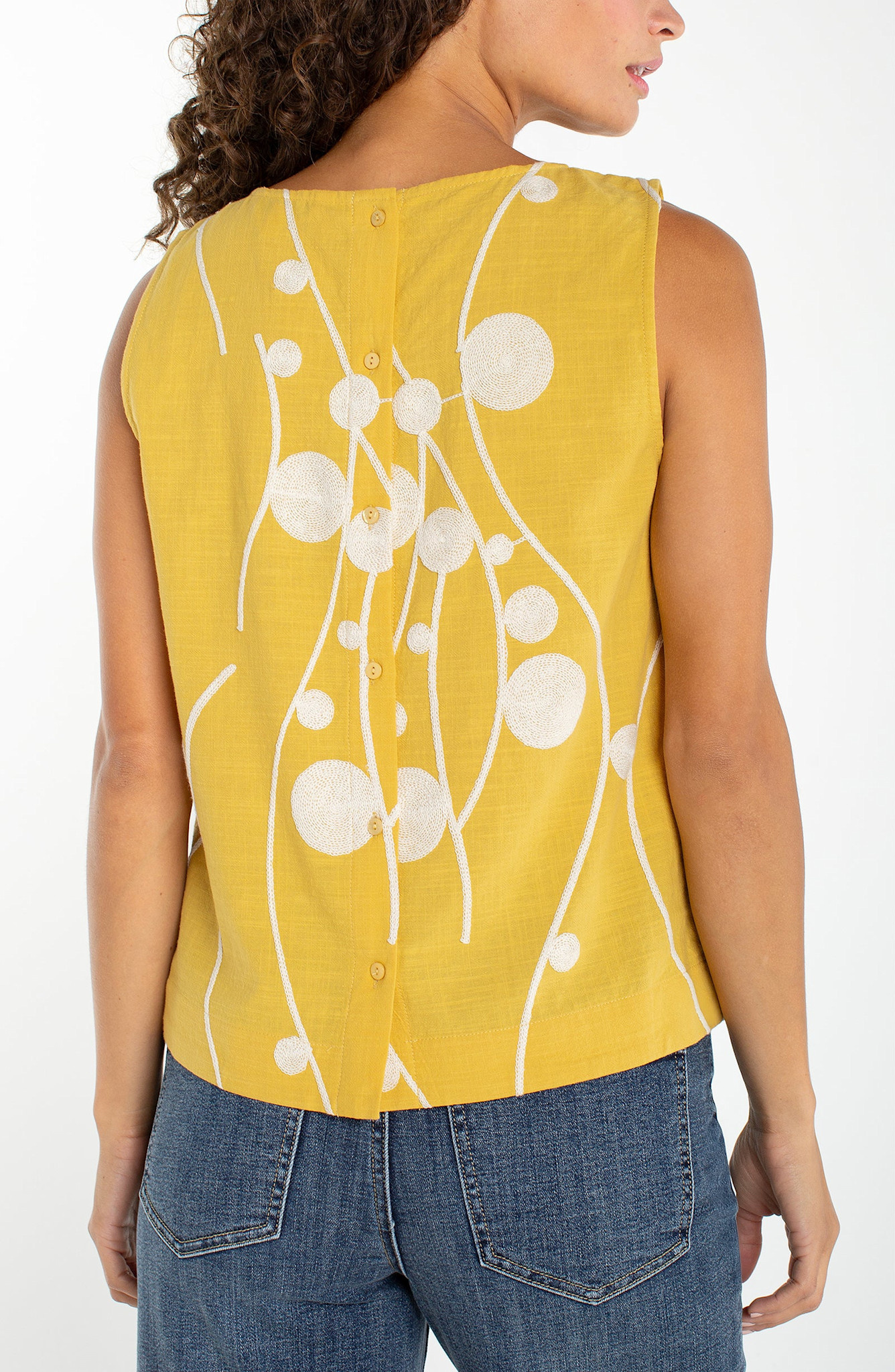 Liverpool Los Angeles sleeveless button back woven top