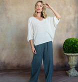 Cobblestone Living L/XL Washed Grey Lenore Linen Wide-Leg Pants