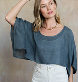 Cobblestone Living Washed Grey Lana Linen Topper