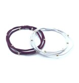 Erin Gray 3mm Gold Water Pony Waterproof Bracelet Hair Bands in Crimson and White (#8)