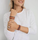 Erin Gray 3mm Gold Water Pony Waterproof Bracelet Hair Bands in Orange and Navy (#13)
