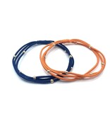 Erin Gray 3mm Gold Water Pony Waterproof Bracelet Hair Bands in Orange and Navy (#13)