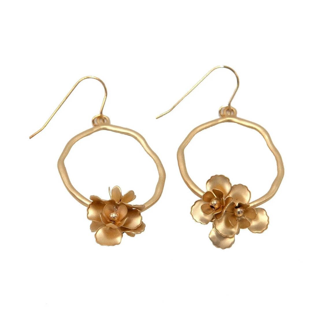 Erin Gray Bloom in Gold Hoop Earrings