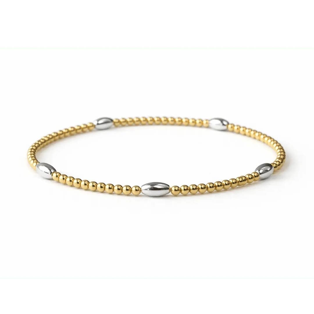 Erin Gray Classic Oval Mixed Metal Gold and Silver Bracelet