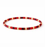 Erin Gray Endless Summer 14k Gold filled & Rich Red Beaded Bracelet