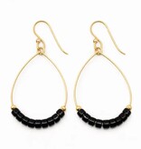 Erin Gray Heishi Aster Earrings in BLACK - Waterproof