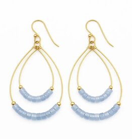 Erin Gray Heishi Ella Cate Earrings in AQUAMARINE