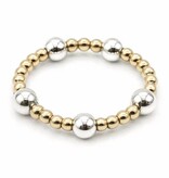 Erin Gray Malibu Mix Sterling Silver 4mm & Gold filled 2mm Beaded Waterproof Stretch Ring