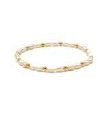 Erin Gray Rice Pearl Bracelet with 3mm 14k Gold-Filled Beads