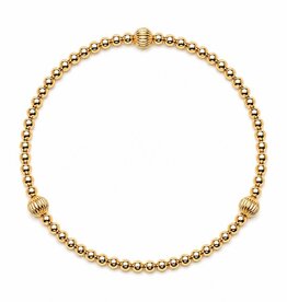 Erin Gray Sedona 2mm Gold-Filled Beaded and Corrugated Stretch Bracelet