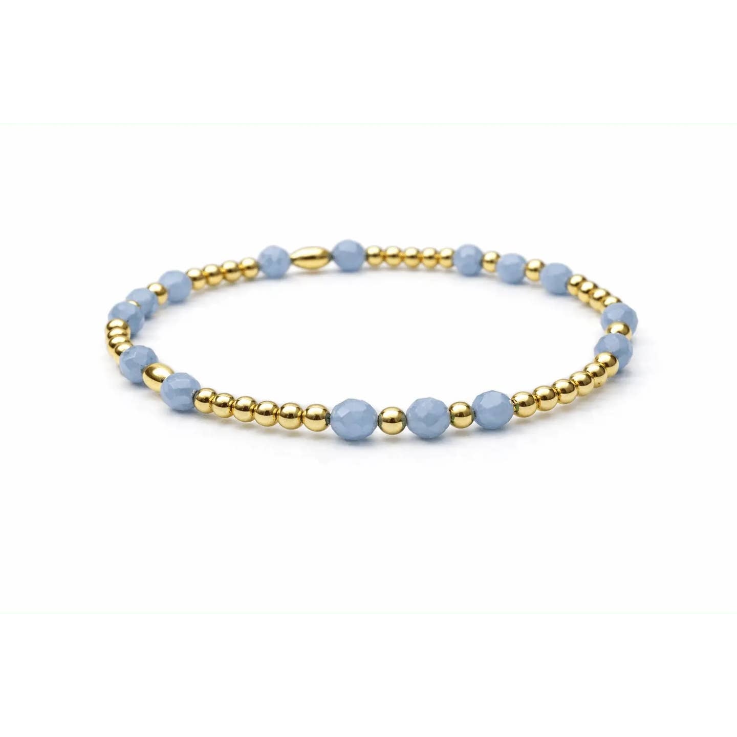 Erin Gray Signature Angelite and 14k Gold filled Beaded Bracelet - Waterproof!