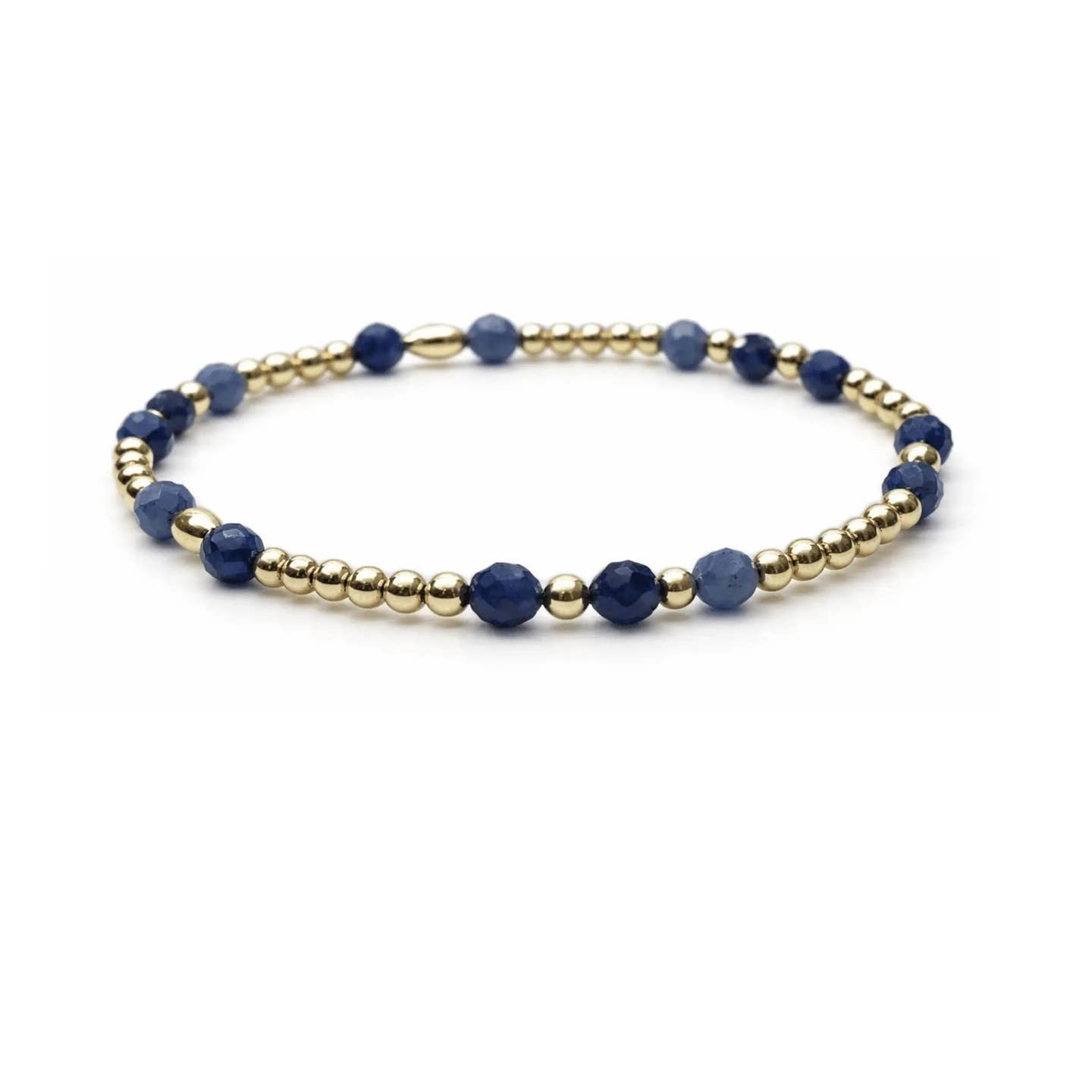Erin Gray Signature Sodalite and 14k Gold filled Beaded Bracelet - Waterproof!