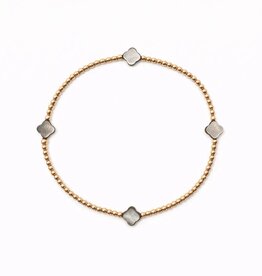 Erin Gray The Lucky Clover Bracelet in Black Mother of Pearl