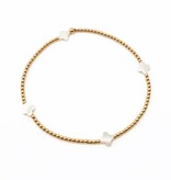 Erin Gray The Lucky Clover Bracelet in White Mother of Pearl
