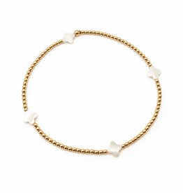 Erin Gray The Lucky Clover Bracelet in White Mother of Pearl