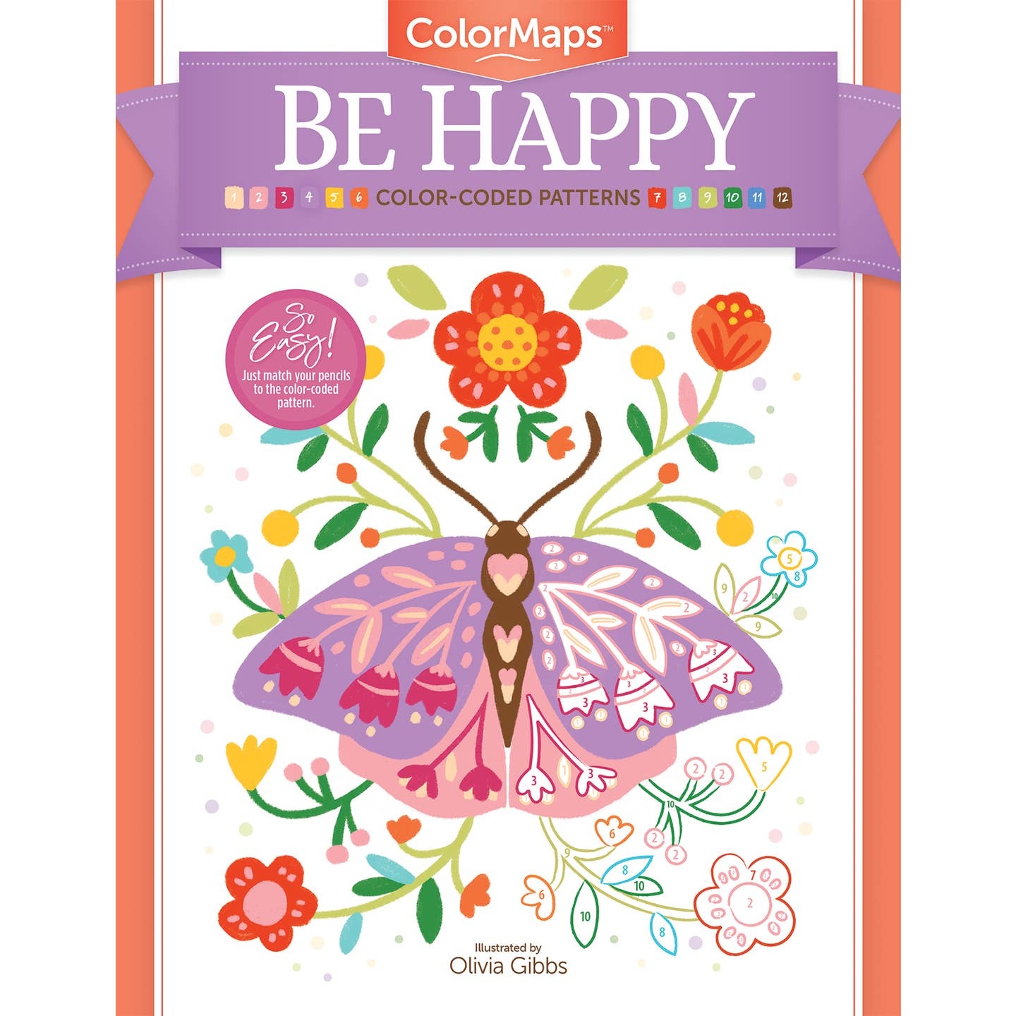 Better Day Books ColorMaps: Be Happy Color-Coded Patterns Adult Coloring Book