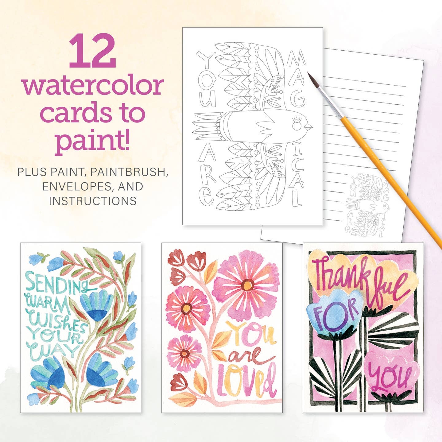 Schiffer Publishing Watercolor the Easy Way Paint-Your-Own Cards Friends