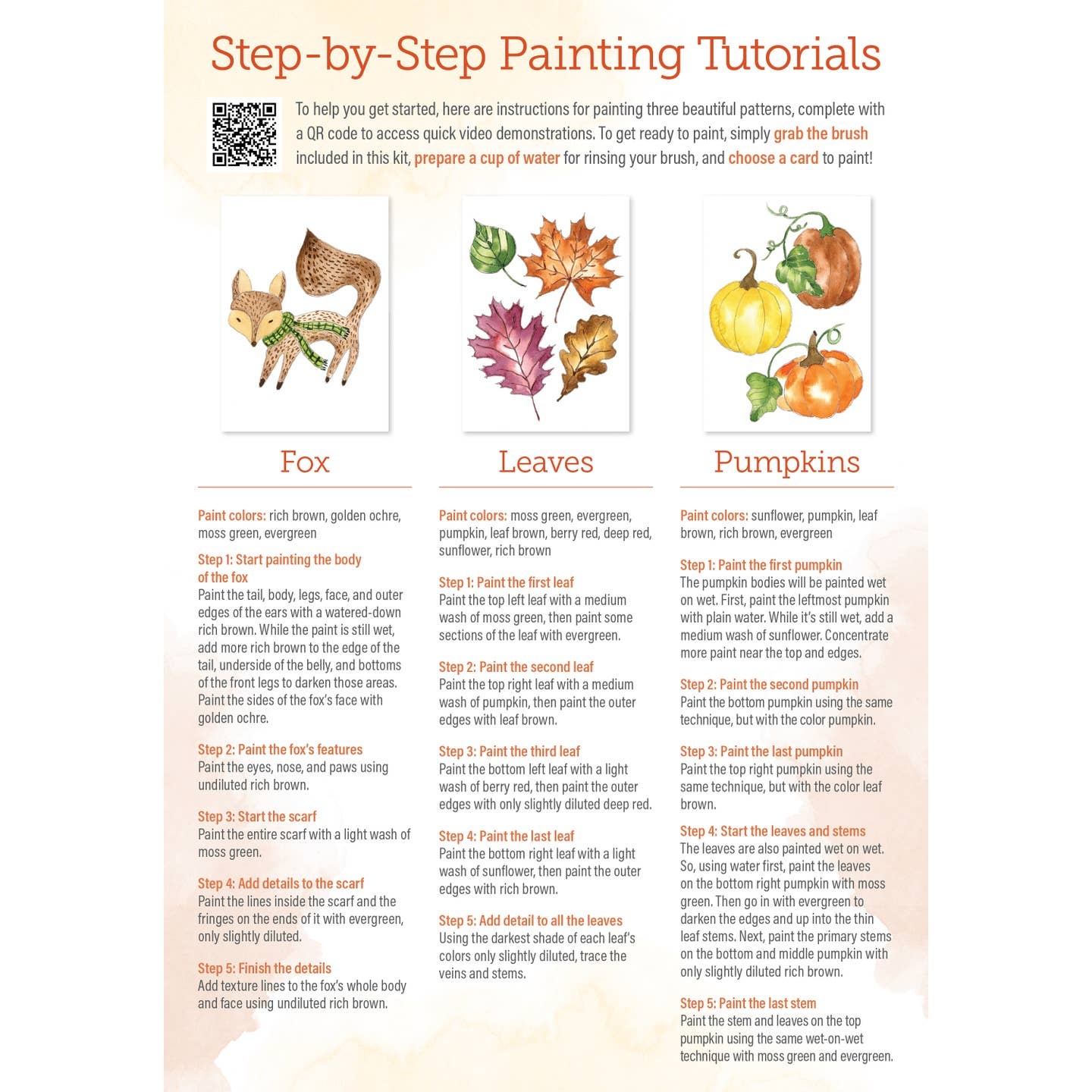 Schiffer Publishing Watercolor the Easy Way Paint-Your-Own Watercolor Cards Autumn