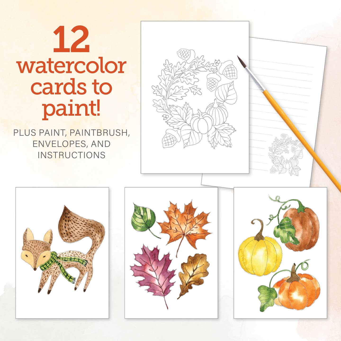 Schiffer Publishing Watercolor the Easy Way Paint-Your-Own Watercolor Cards Autumn