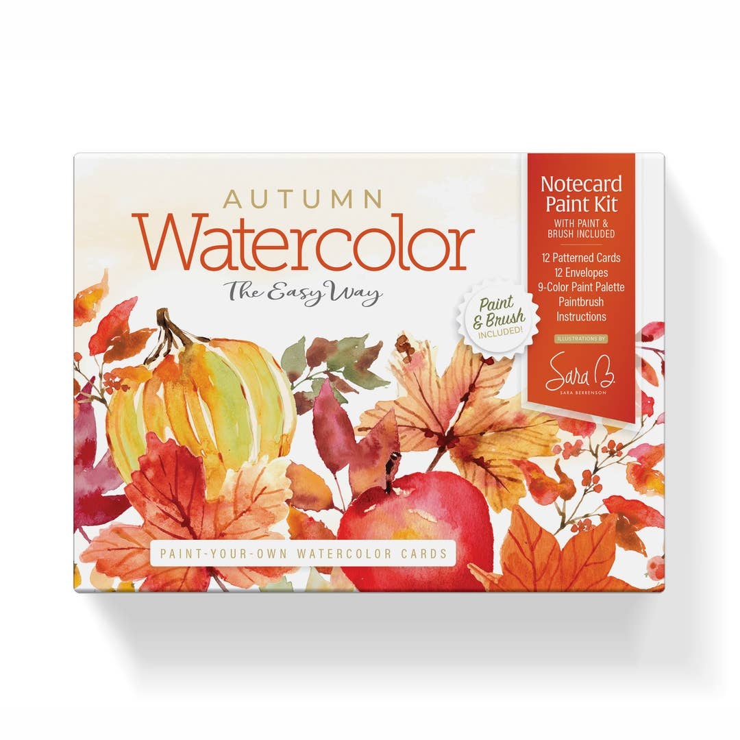 Schiffer Publishing Watercolor the Easy Way Paint-Your-Own Watercolor Cards Autumn
