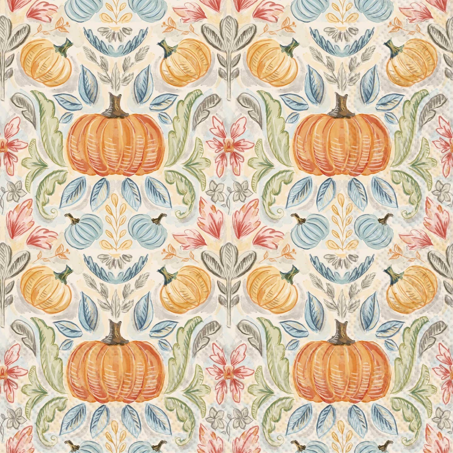 Boston International Fall Toile Pumpkins Cocktail Napkins 20 ct Fall Autumn