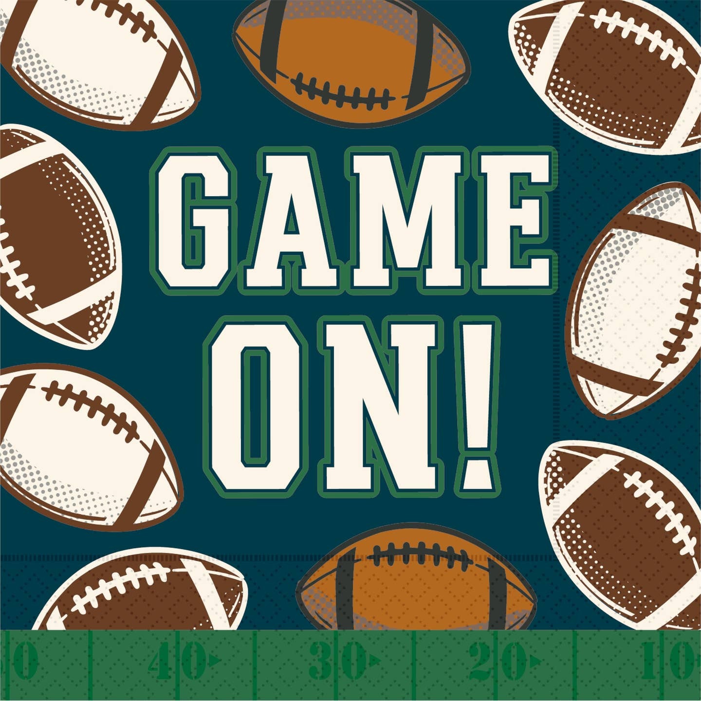 Boston International Game On Cocktail Napkins 20 ct Football