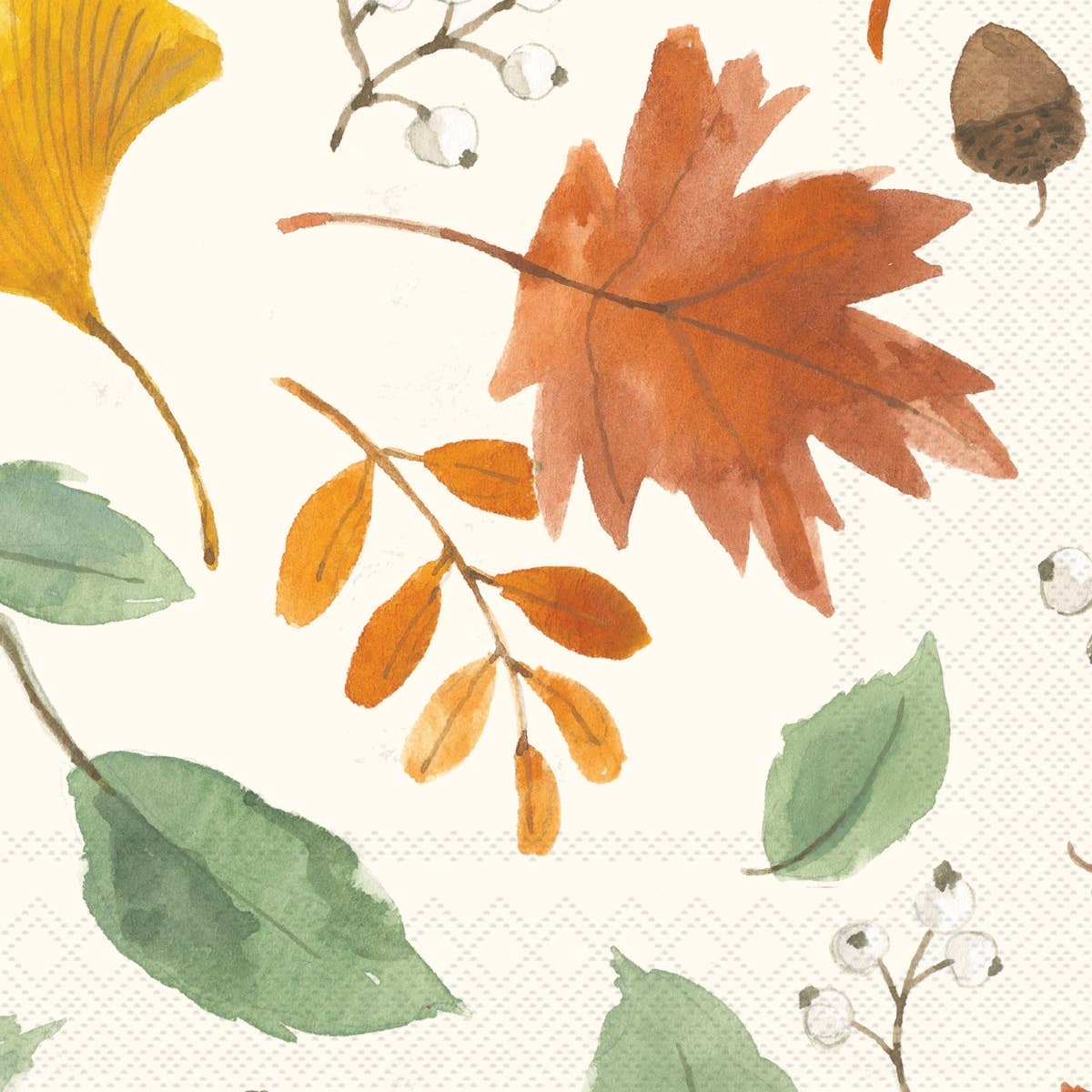 Boston International Paper Cocktail Napkin Pack of 20 Harvest Leaves Allover Fall