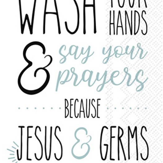 Boston International Paper Guest Towels 16 count Jesus & Germs (hostess napkins)