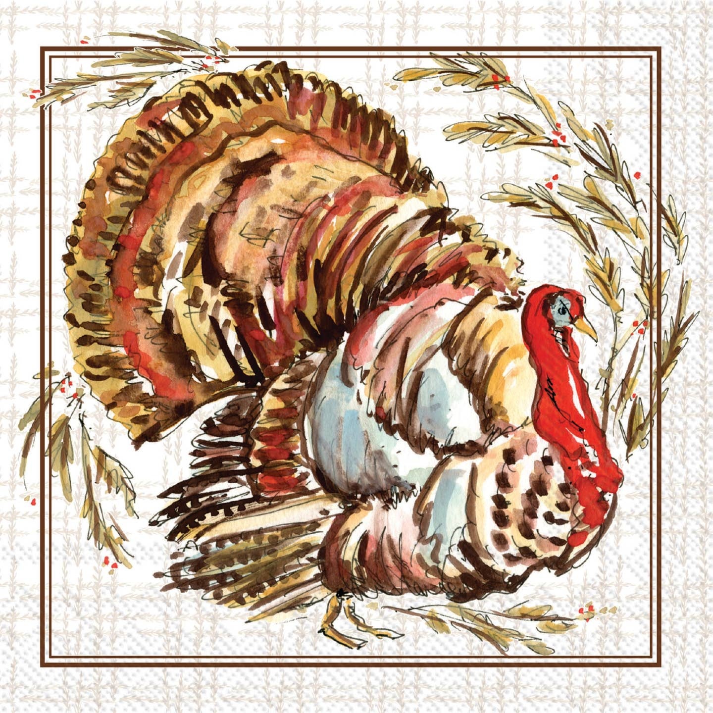 Boston International Turkey Collection Cocktail Napkins 20 ct Rosanne Beck