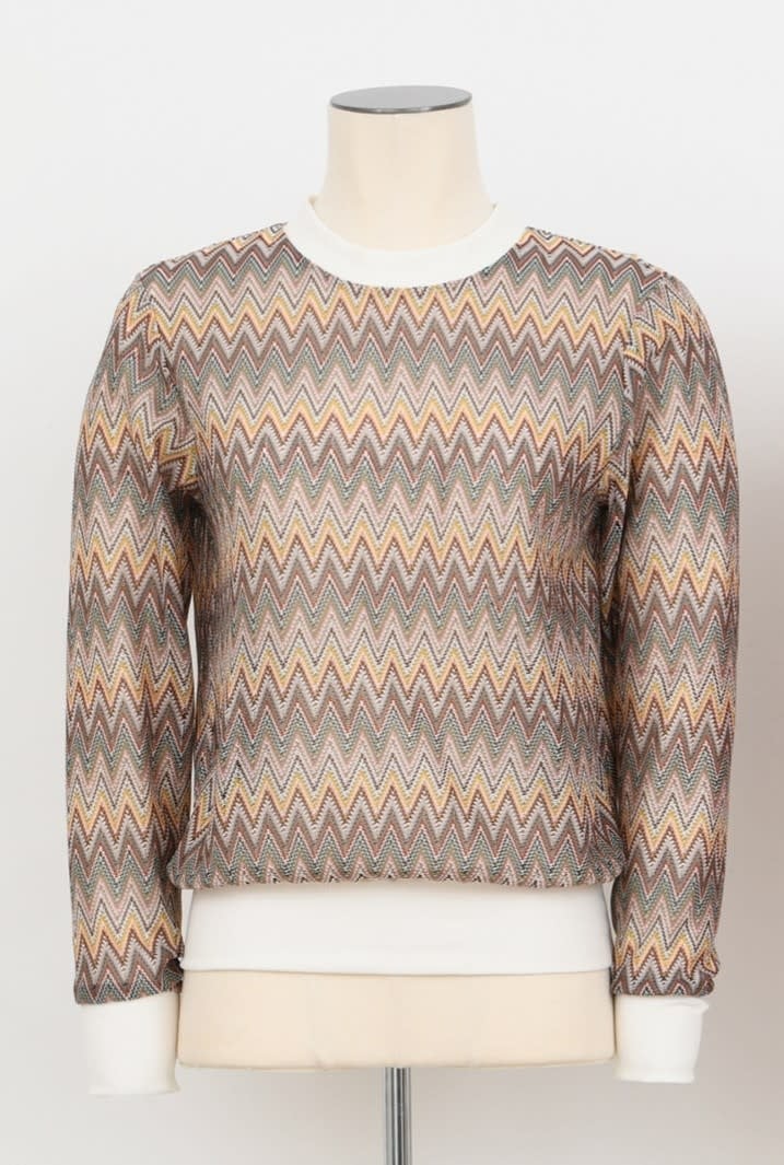 Molly Bracken Beige Young Ladies Knit (zigzag chevron multicolor)