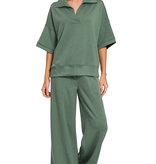 Dk Forest Scuba Collared Short Sleeve Pullover & Center Seam Pants Set