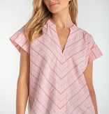 Liverpool Los Angeles short sleeve popover woven top