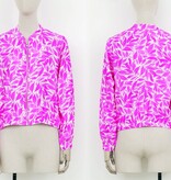 Molly Bracken Floral Print Bomber Jacket (Pink Magenta Ladies Woven Jacket)