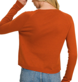Rust Lightweight Wool Blend Round Neck Sweater