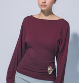 Burgundy Relaxed Boat Neck Sweater