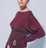 Burgundy Relaxed Boat Neck Sweater