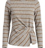 Liverpool Los Angeles long sleeve boat neck knit top w/ twist detail