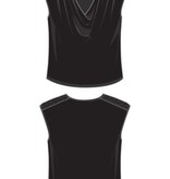 Liverpool Los Angeles draped neck sleeveless knit top w/ lace