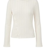 Liverpool Los Angeles long sleeve boat neck knit top w asymmetrical button placket