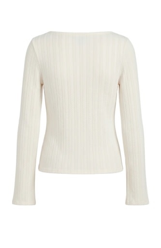 Liverpool Los Angeles long sleeve boat neck knit top w asymmetrical button placket